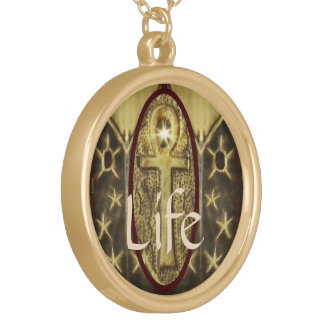 Rustic Ankh Key of Life Gold Plated Necklace