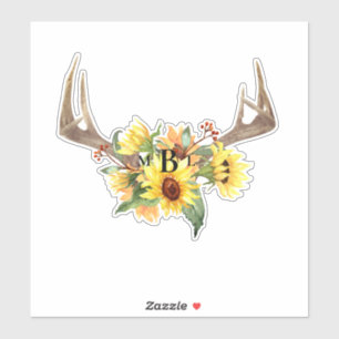 Rustic Anters Monogram Large Sticker