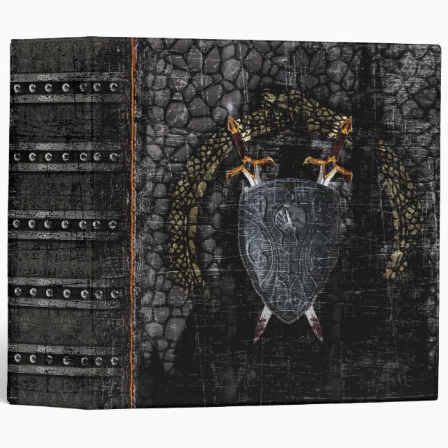 Rustic Antique Ancient Renaissance Tome 4 3 Ring Binder (Front/Spine)