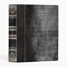 Rustic Antique Ancient Tome Faux Black Leather