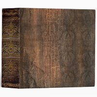 Rustic Antique Ancient Tome Faux Brown 3 Ring Binder