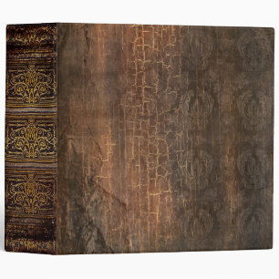 Rustic Antique Ancient Tome Faux Brown 3 Ring Binder