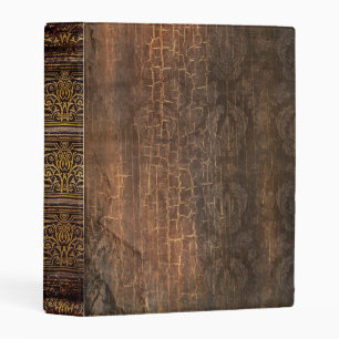 Rustic Antique Ancient Tome Faux Brown Leather Mini Binder