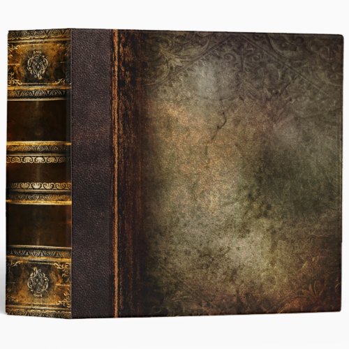Rustic Antique Ancient Tome Faux Leather 3 Ring Binder