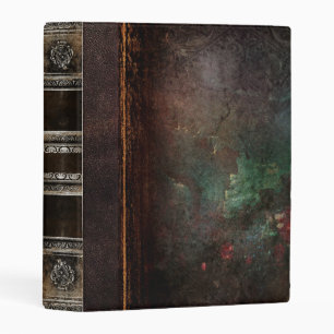 Rustic Antique Ancient Tome Faux Leather Mini Binder