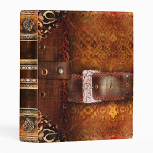 Rustic Antique Ancient Tome Faux Leather Mini Binder