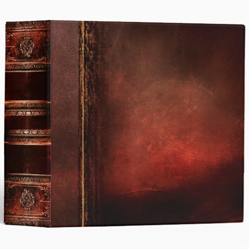 Rustic Antique Ancient Tome Faux Red Leather Binder