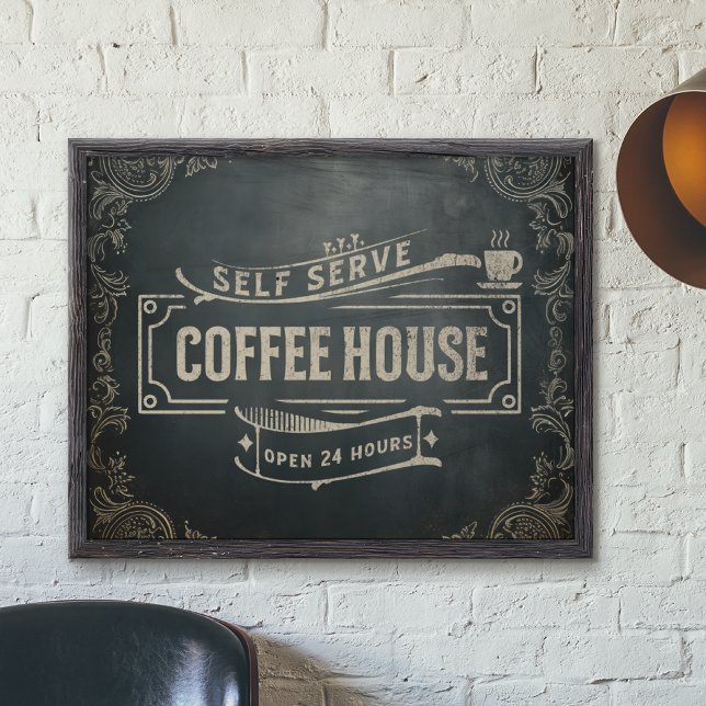 Rustic Antique Black and Brown Coffee Bar Photo  (Creator Uploaded)