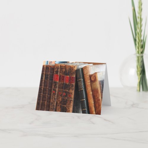 Rustic Antique Books Library Shelf Blank Notecards