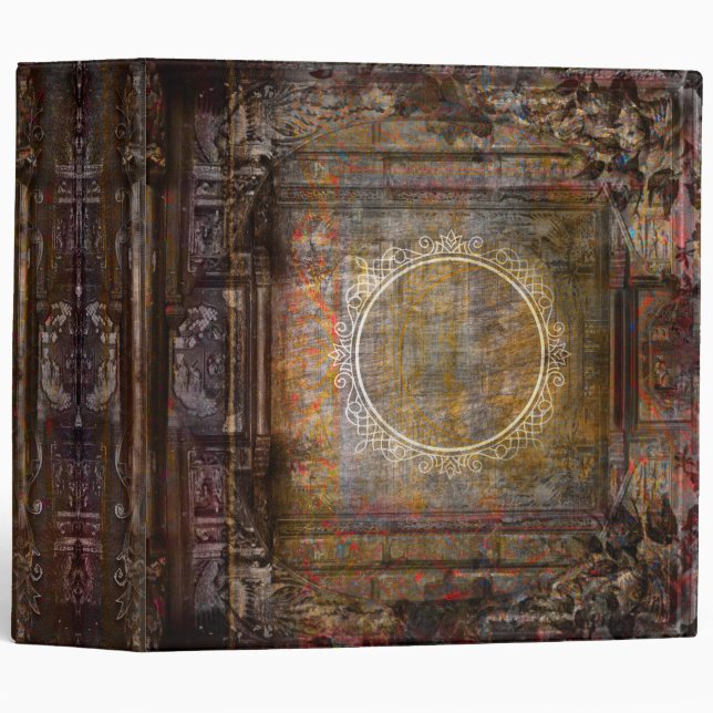 Rustic Antique Celtic Renaissance Ancien tTome 3 Ring Binder (Front/Spine)