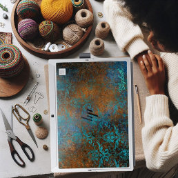 Rustic Antique Copper Patina &amp; Turquoise Verdigris HP Laptop Skin