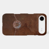 Rustic Antique Look Embossed Leather Monogram iPod Touch (5th Generation) Case (Back (Horizontal))