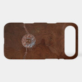 Rustic Antique Look Embossed Leather Monogram iPod Touch (5th Generation) Case (Back (Horizontal))