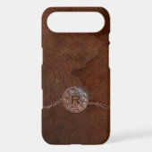 Rustic Antique Look Embossed Leather Monogram iPod Touch (5th Generation) Case (Back)