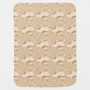 Rustic Antique Musical Notes Baby Blanket