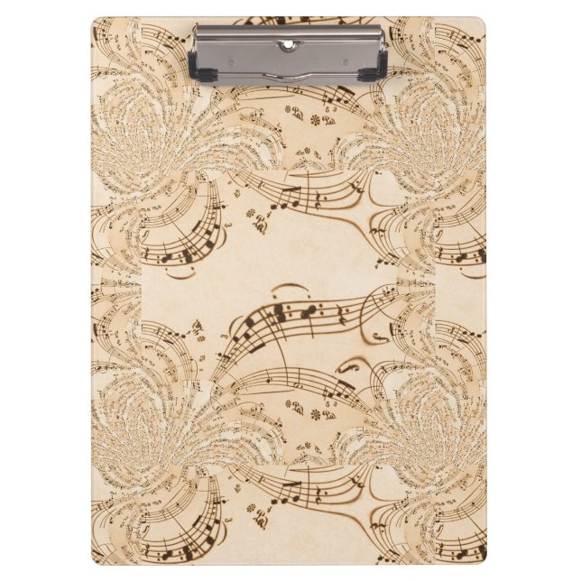 Rustic Antique Musical Notes Clipboard (Front)