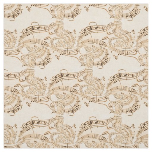 Rustic Antique Musical Notes Fabric