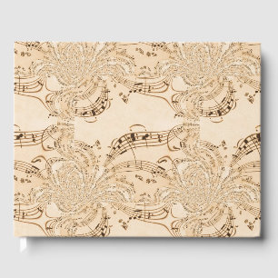 Rustic Antique Musical Notes Guest Book
