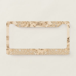 Rustic Antique Musical Notes License Plate Frame