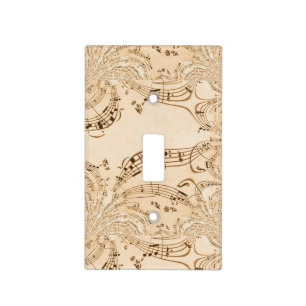 Rustic Antique Musical Notes Light Switch Cover