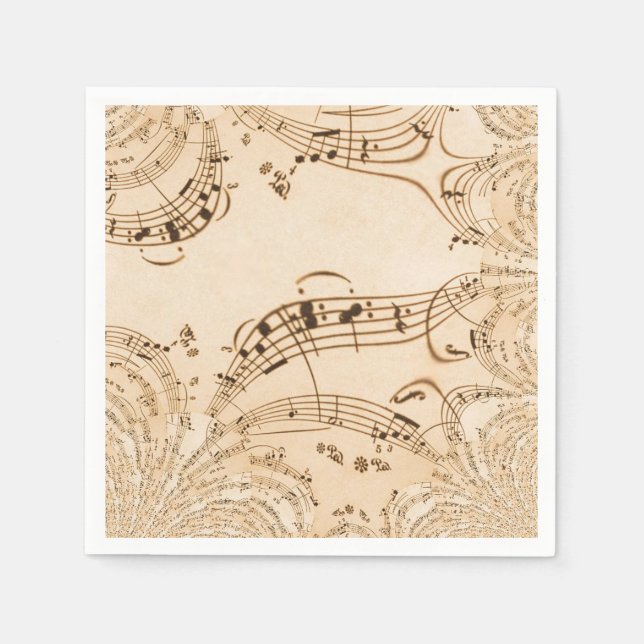 Rustic Antique Musical Notes Napkins (Front)