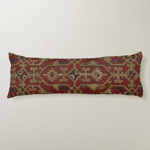 Rustic Antique Oriental Persian Red Pattern Body Pillow
