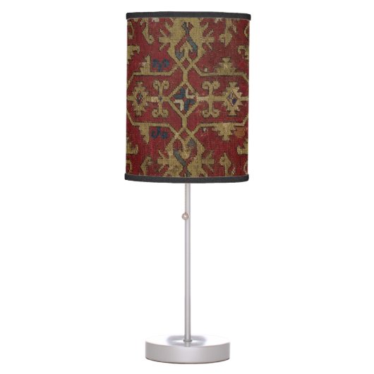 Rustic Antique Oriental Persian Red Pattern  Table Lamp (Front)