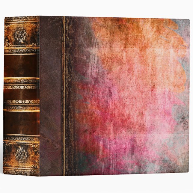 Rustic Antique Pastel Grunge Ancient Tome 3 Ring Binder (Front/Spine)