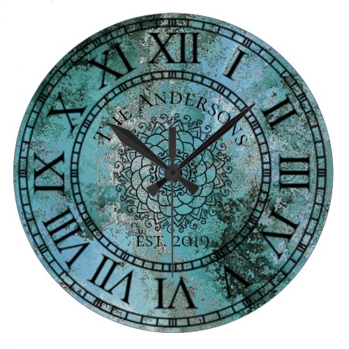 Rustic Antique Shabby Chic Vintage Roman Numeral Large Clock