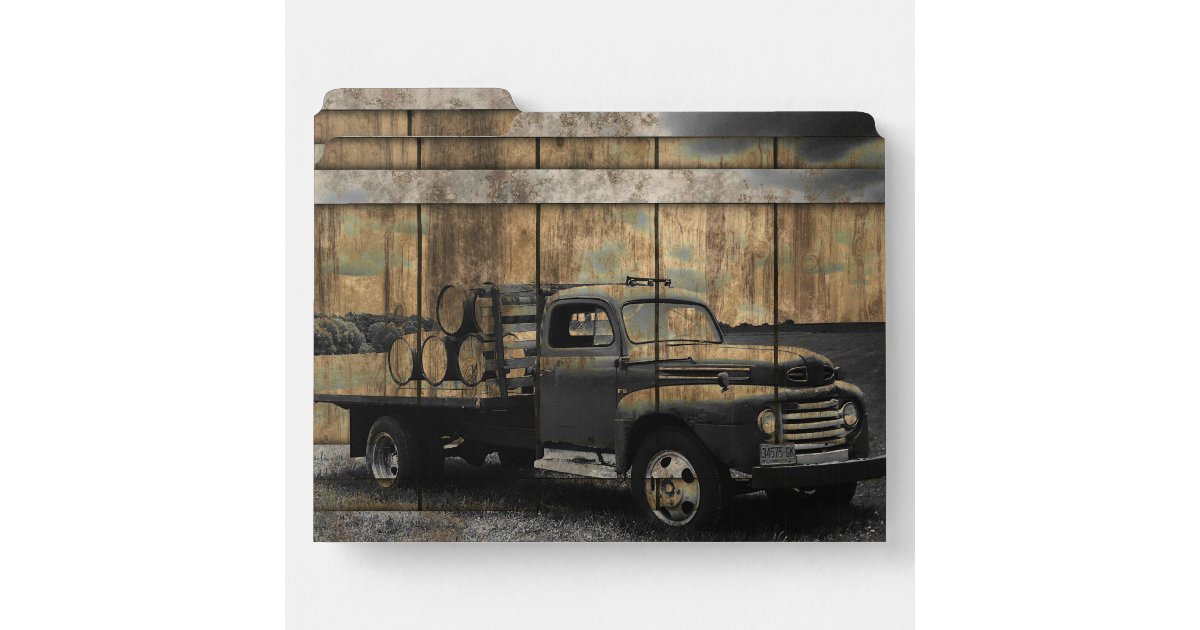 Rustic File Folder Rustic Antique Truck File Folder | Zazzle
