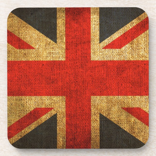 Rustic Antique Union Jack Pattern Coaster (Front)