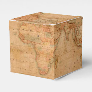 Rustic Antique Vintage Old World Map III Favor Boxes