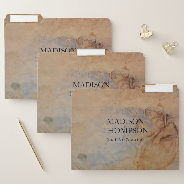 Rustic Antique Vintage Paper Simple Professional File Folder (Set)