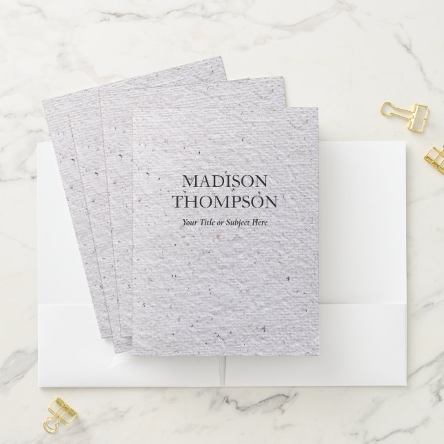 Rustic Antique Vintage Paper Texture Professional Pocket Folder (In Situ)