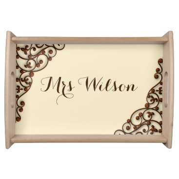 rustic antique vintage style personalized tray