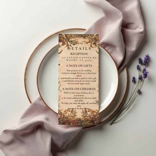 Rustic Antler Autumn Wedding Enclosure Card (Creator Uploaded)