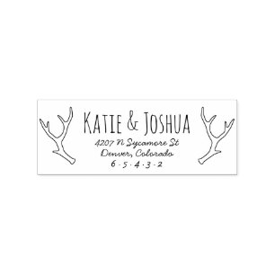 Rustic Antler Custom Return Address Stamp