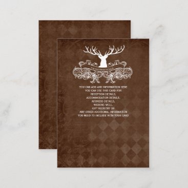 Rustic Antler Deer Winter Woodland Wedding Enclosure Card