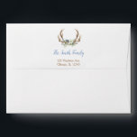 Rustic antler floral blue boho envelopes 5x7 card<br><div class="desc">For more advanced customization of this design,  simply select the "Customize It" button above!</div>