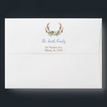 Rustic antler floral blue boho envelopes 5x7 card<br><div class="desc">For more advanced customization of this design,  simply select the "Customize It" button above!</div>