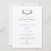 Rustic Antler Monogram Wedding Invitations