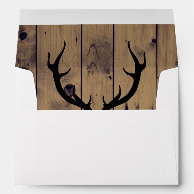 Rustic Antlers 5x7 Wedding Envelope (Back (Bottom))