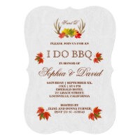 Rustic Antlers Fall Boho I DO BBQ Invitation