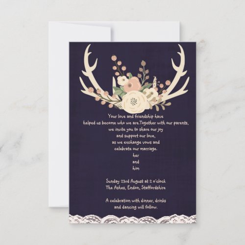 Rustic antlers invite