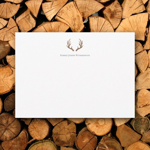 Rustic Antlers Personalized Note Card
