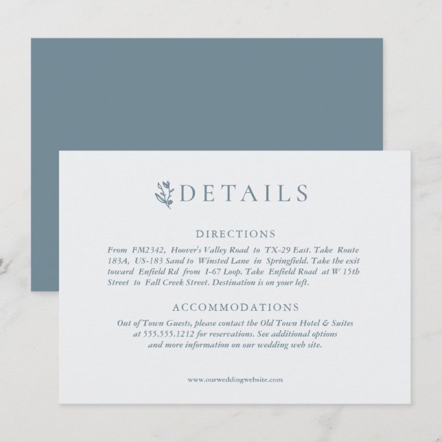 Rustic Antlers with Floral Wreath | Wedding Enclosure Card (Front/Back)