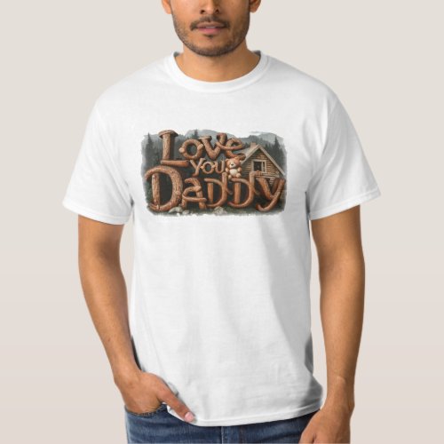  Rustic AP86 LOVE YOU DADDY Father Gift T_Shirt
