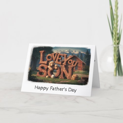 *~* Rustic AP86 Photo 3-D Son - Father&#39;s Day Card 
