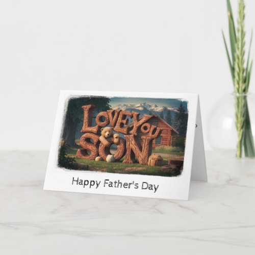 *~* Rustic AP86 Photo 3-D Son - Father&#39;s Day Card 