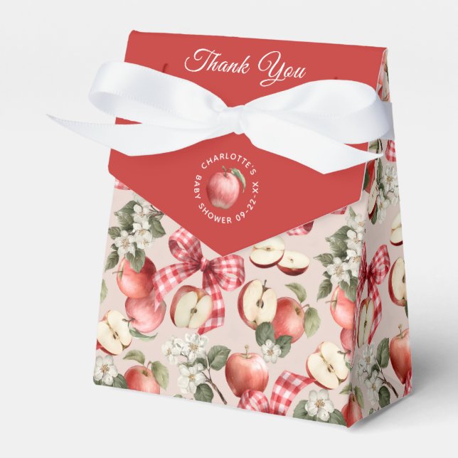 Rustic Apple Baby Shower Favor Bags Boxes (Front Side)